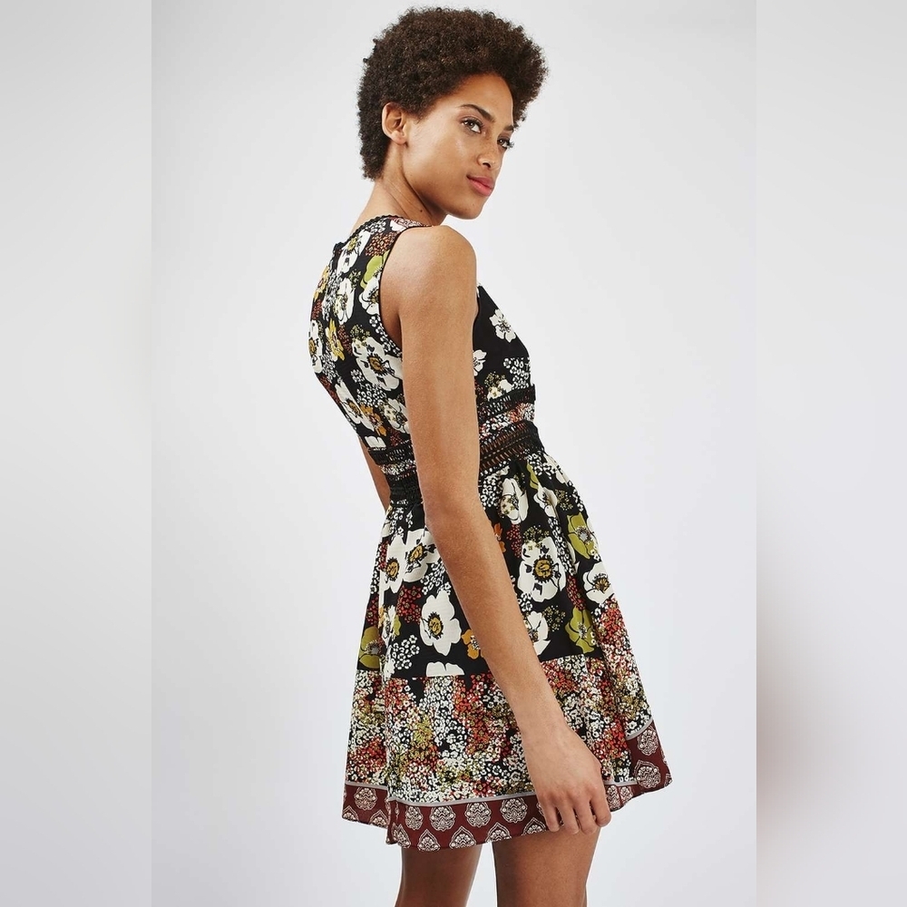 #141 Topshop Floral Patchwork Dress Size 6 - Picture 2 of 3